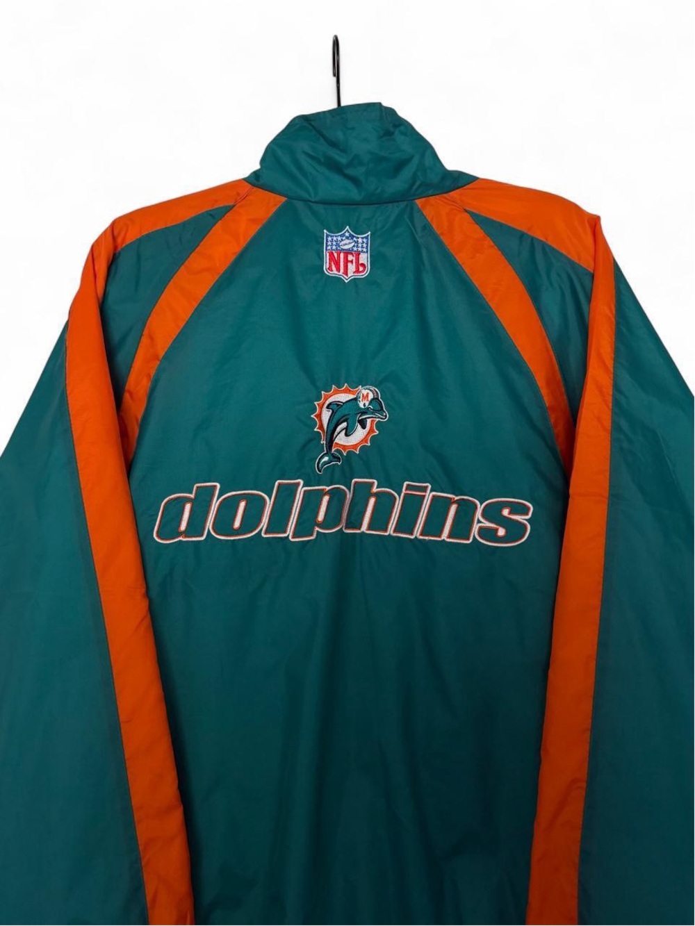 Miami Dolphins NFL embroidered windbreaker jacket size medium